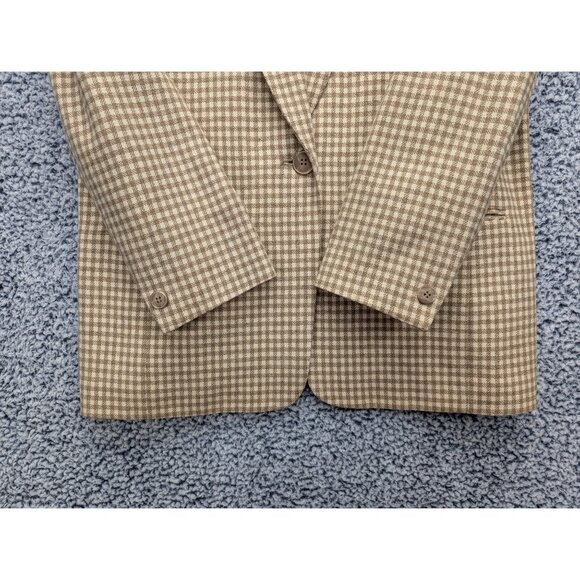 VTG Pendleton 100% Wool Blazer Size 12 Tall Academia Preppy Check Tweed Beige - Picture 5 of 16